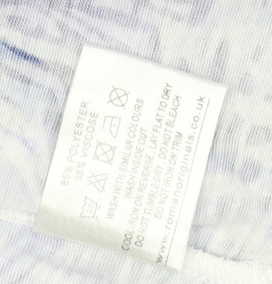 Roman Women's Purple Palm Print Tunic Blouse, Size 18