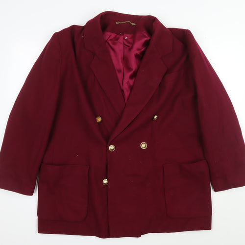 H Collection Women's Red Wool Cashmere Coat Size 18