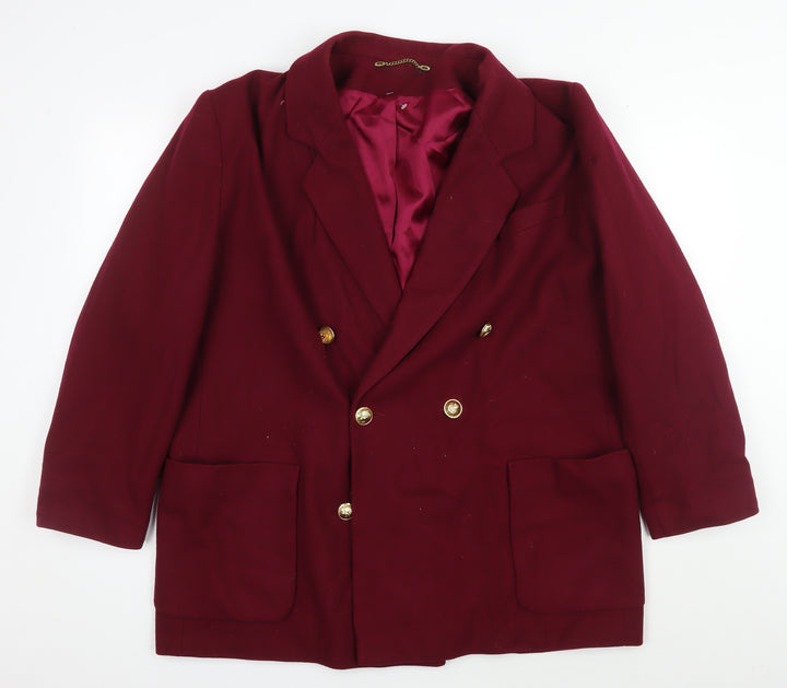 H Collection Women's Red Wool Cashmere Coat Size 18