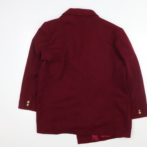H Collection Women's Red Wool Cashmere Coat Size 18