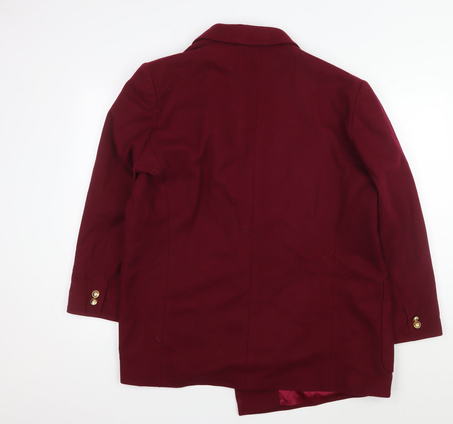 H Collection Women's Red Wool Cashmere Coat Size 18