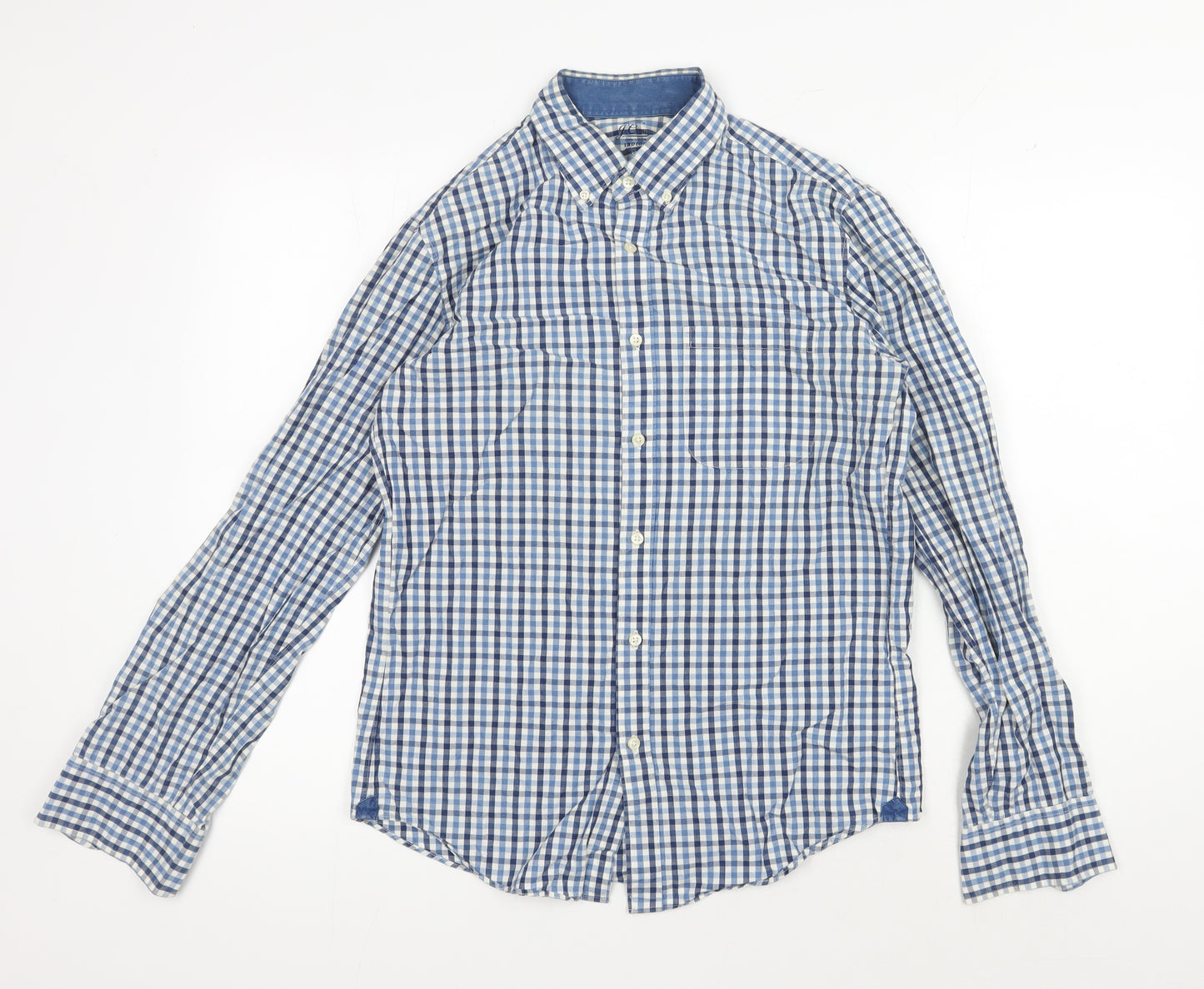 JCrew Men's Blue Check Slim Fit Shirt - Size S