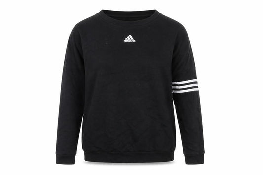 Front view of Adidas Black unisex pullover sweatshirt, size 10
