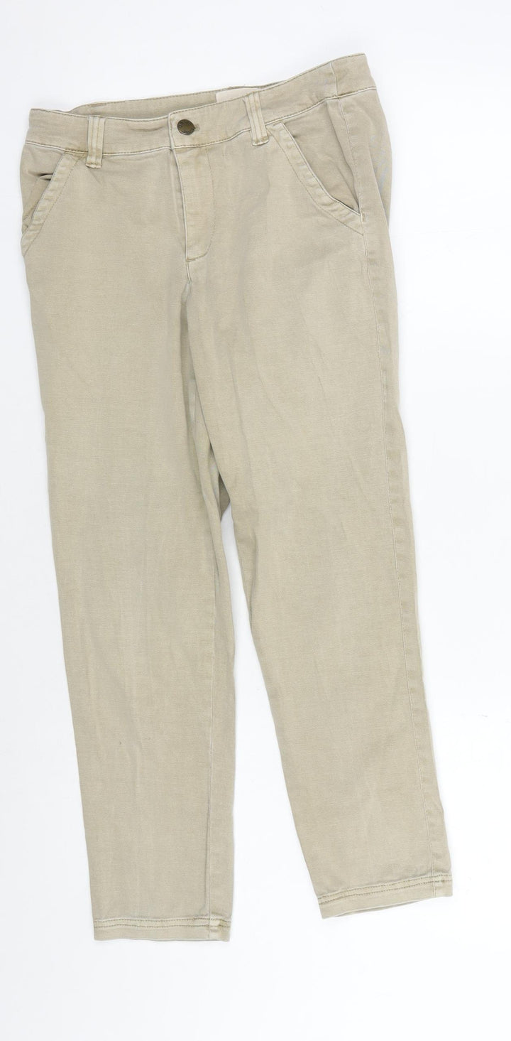 Oasis Women's Beige Chino Trousers Size 8 Straight Fit
