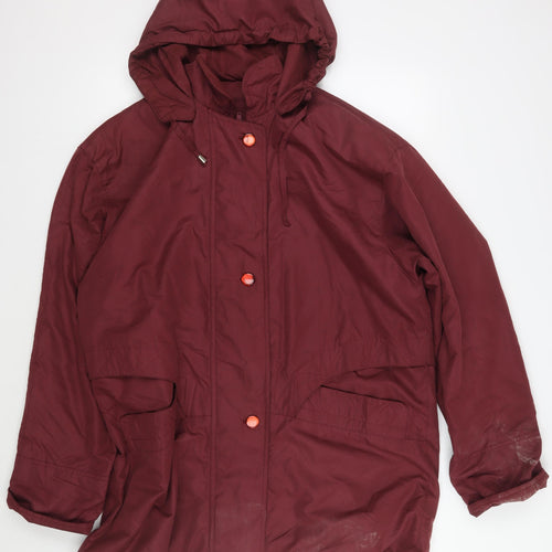 Klass Collection Women's Red Parka Jacket XL, Hooded