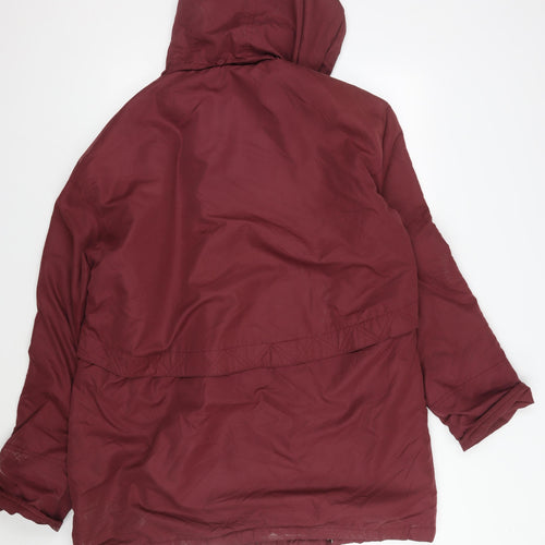 Klass Collection Women's Red Parka Jacket XL, Hooded
