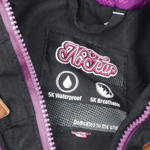 No Fear Women's Black Ski Jacket Size 18 Waterproof