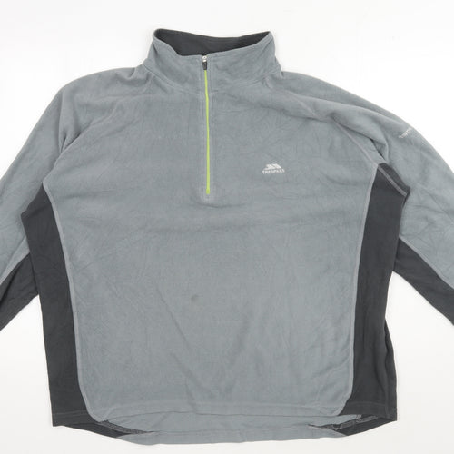 Trespass Men's Grey 1/4 Zip Fleece Sweatshirt, XL, Regular Fit