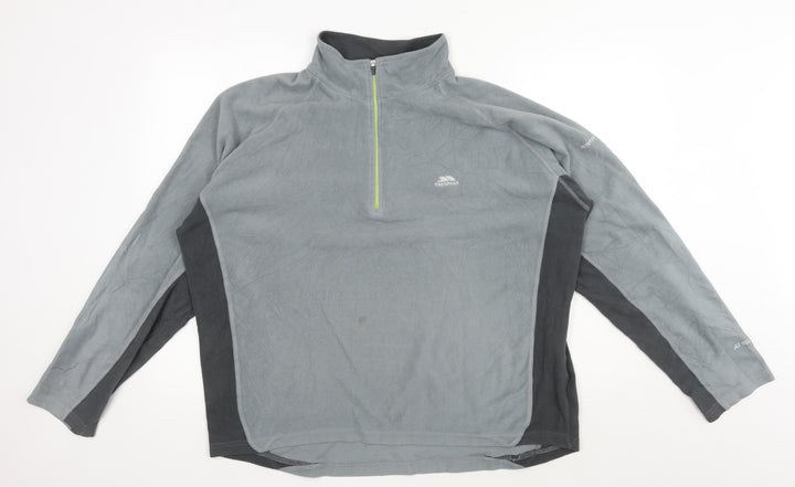 Trespass Men's Grey 1/4 Zip Fleece Sweatshirt, XL, Regular Fit