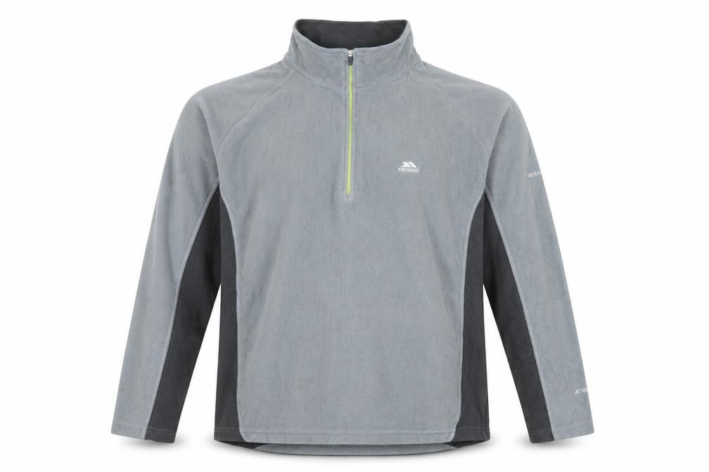 Trespass Men's Grey 1/4 Zip Fleece Sweatshirt, XL, Regular Fit