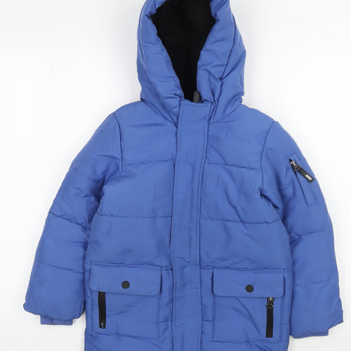 Boys Marks and Spencer Blue Puffer Jacket, 5-6 Years