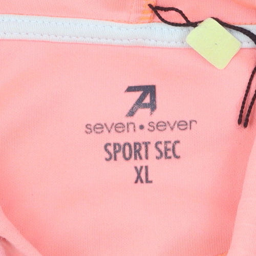 Seven Women Pink Pullover Hoodie Size XL - Sporty Design