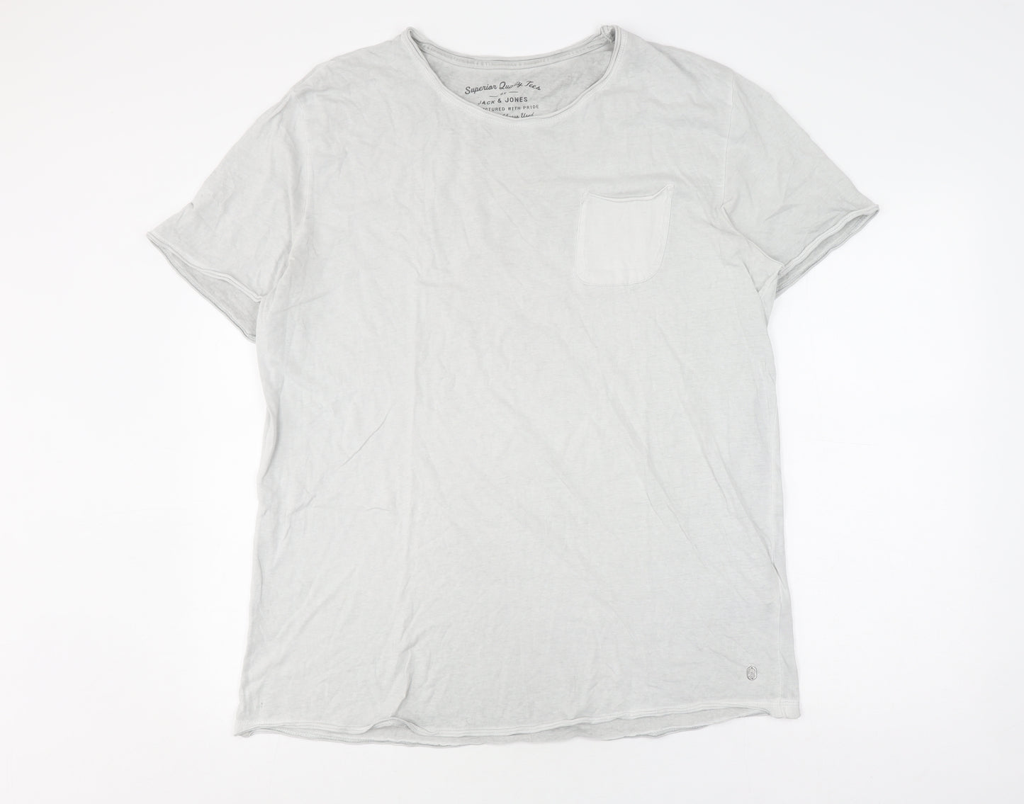 Jack & Jones Men's Grey XXL Crew Neck T-Shirt