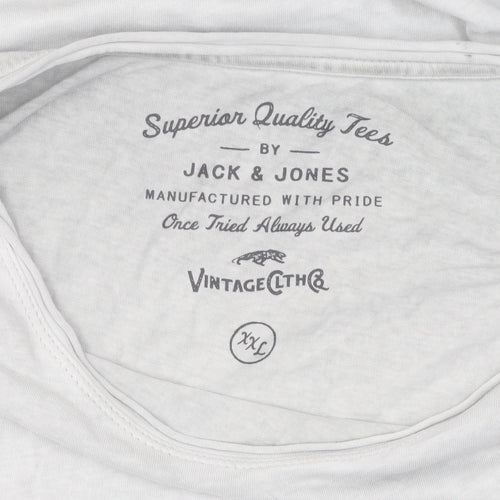 Jack & Jones Men's Grey XXL Crew Neck T-Shirt