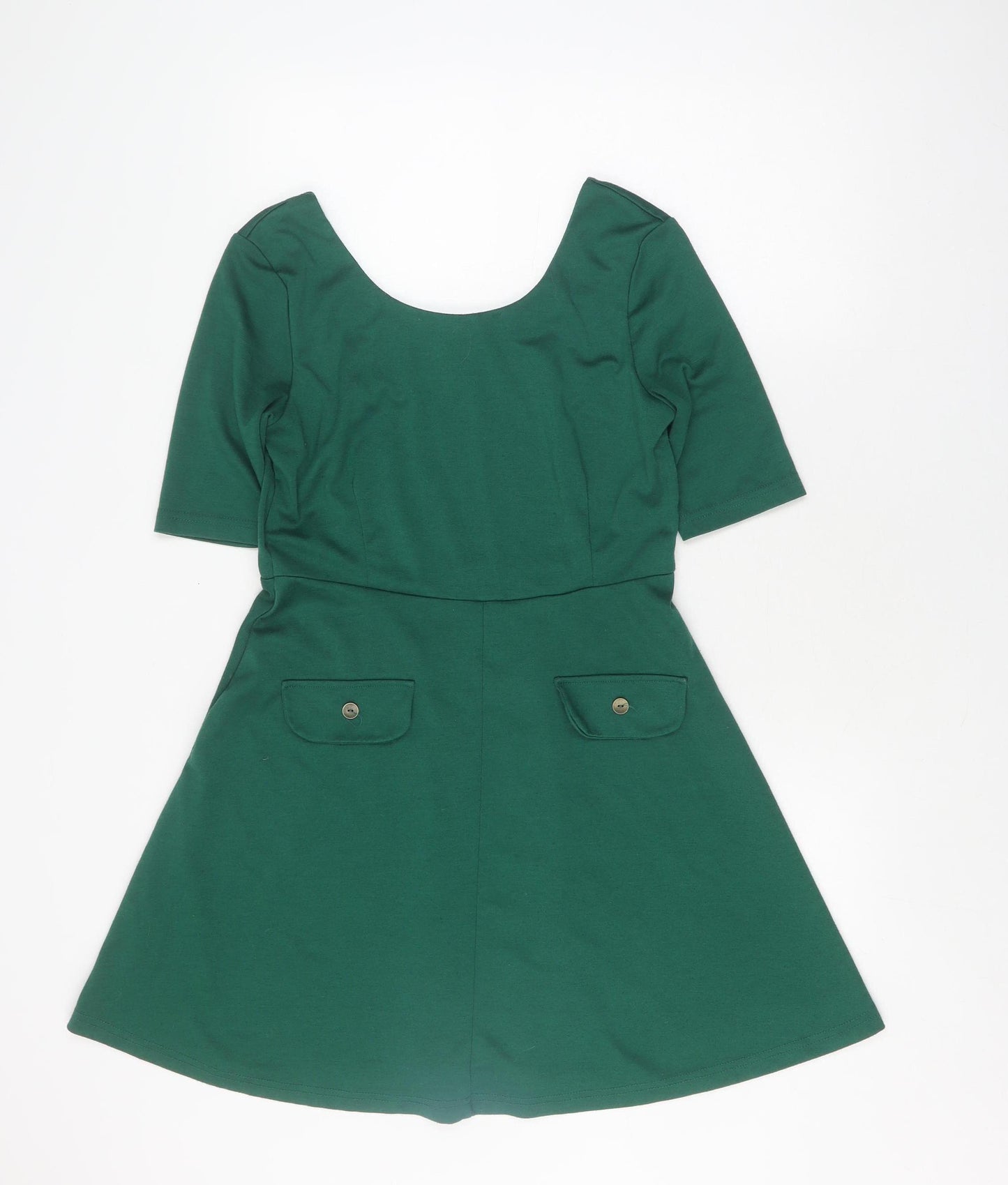 Vila Women's Green Fit & Flare Mini Dress, M