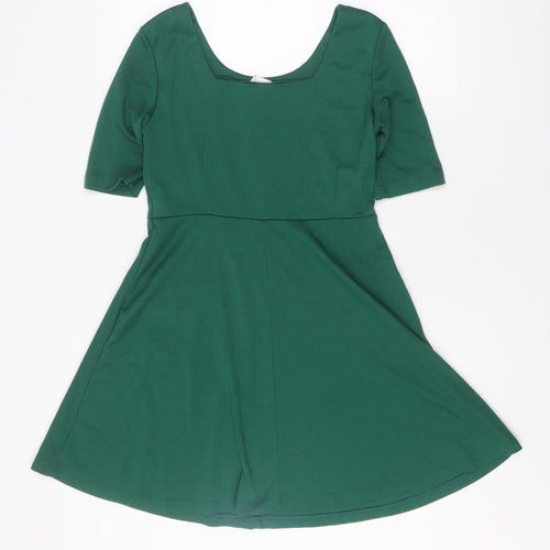 Vila Women's Green Fit & Flare Mini Dress, M