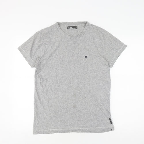 French Connection Men's Grey T-Shirt M, Regular Fit, Logo Accented
