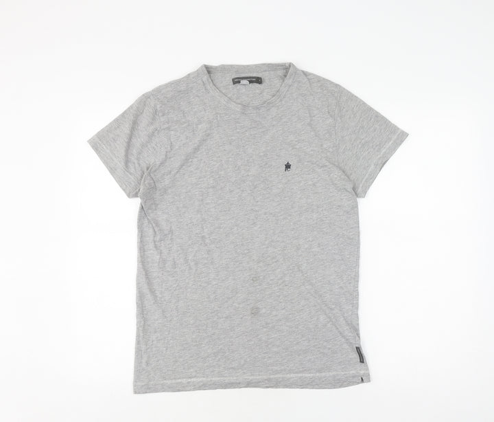 French Connection Men's Grey T-Shirt M, Regular Fit, Logo Accented