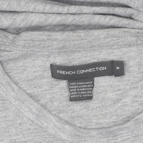 French Connection Men's Grey T-Shirt M, Regular Fit, Logo Accented
