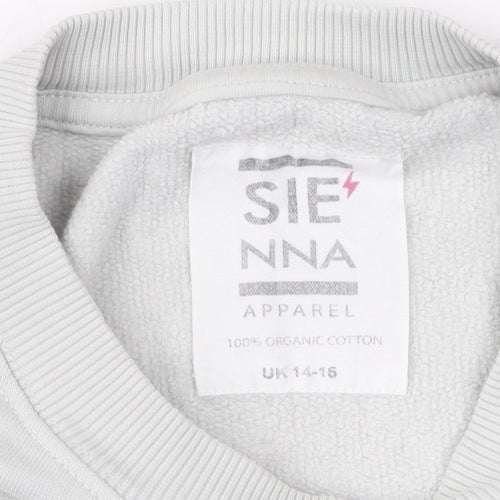 Sienna Women’s White Pullover Sweatshirt, Size 14