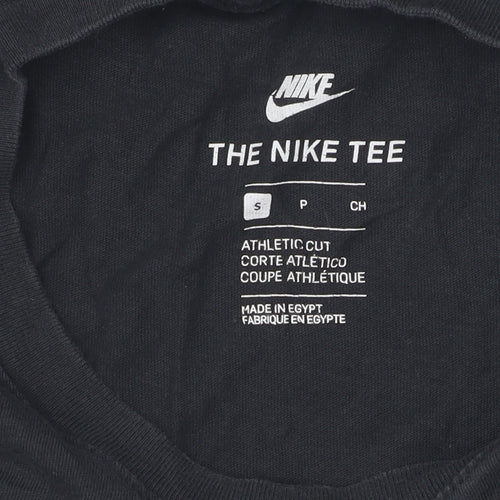 Nike Men's Black Athletic Fit T-Shirt S Solid Logo