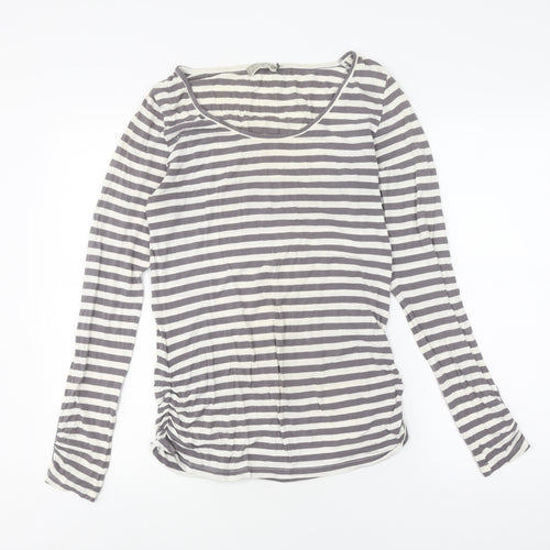 Mint Velvet Women's Grey Striped Long Sleeve T-Shirt