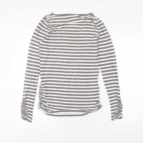 Mint Velvet Women's Grey Striped Long Sleeve T-Shirt
