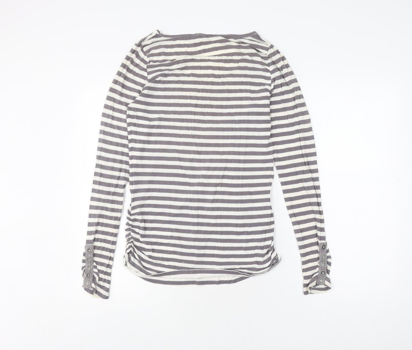 Mint Velvet Women's Grey Striped Long Sleeve T-Shirt