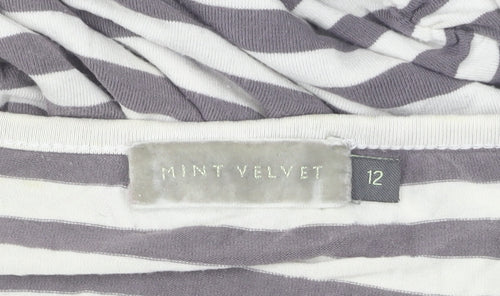 Mint Velvet Women's Grey Striped Long Sleeve T-Shirt