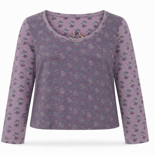 Monsoon Women's Purple Floral Jumper, Size 16, Scoop Neck