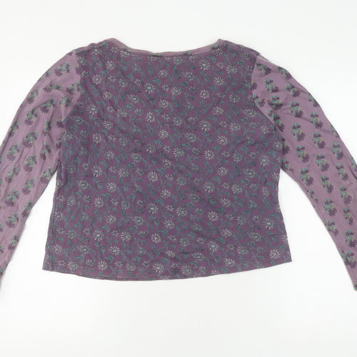 Monsoon Women's Purple Floral Jumper, Size 16, Scoop Neck