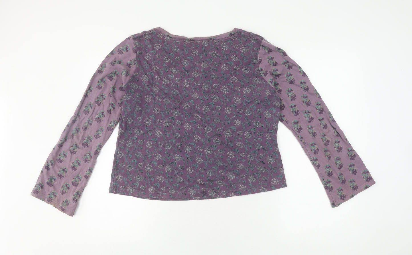 Monsoon Women's Purple Floral Jumper, Size 16, Scoop Neck