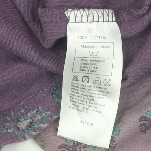 Monsoon Women's Purple Floral Jumper, Size 16, Scoop Neck