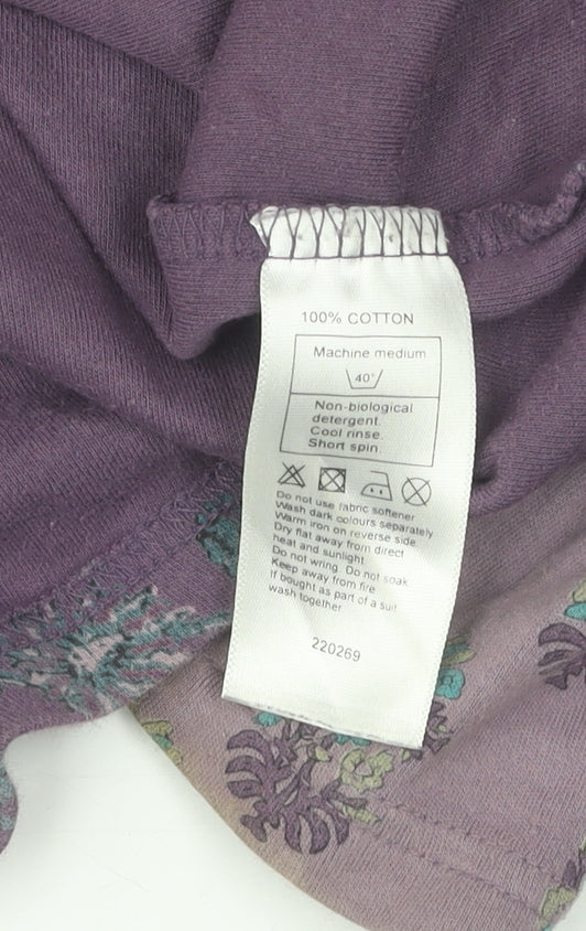 Monsoon Women's Purple Floral Jumper, Size 16, Scoop Neck