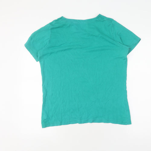 ISLE Essentials Women's Green V-Neck T-Shirt Size 14