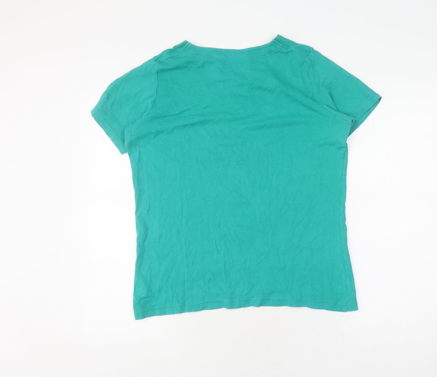 ISLE Essentials Women's Green V-Neck T-Shirt Size 14