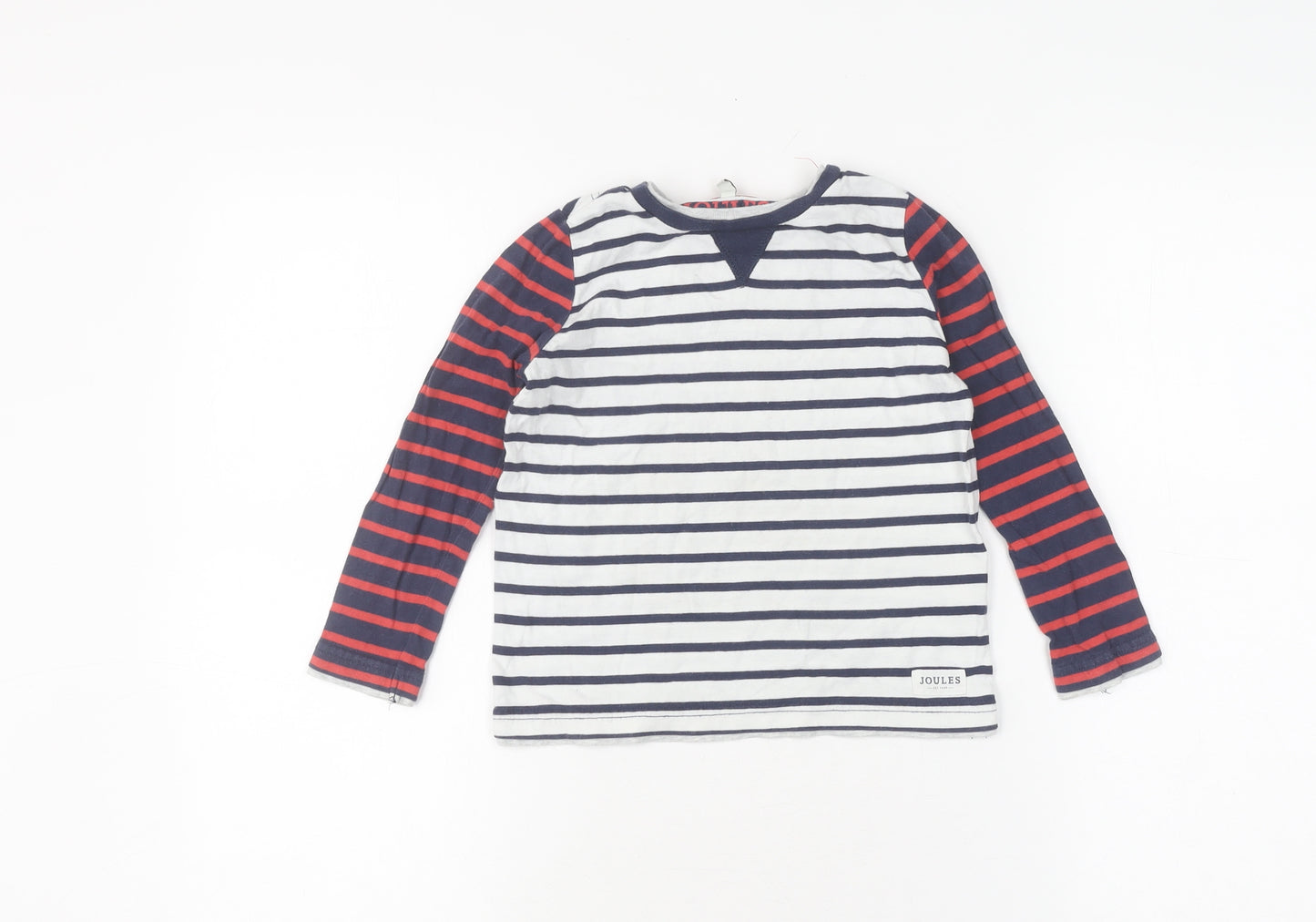 Joules Boys Multicoloured Striped T-Shirt, 4-5 Years, Long Sleeve
