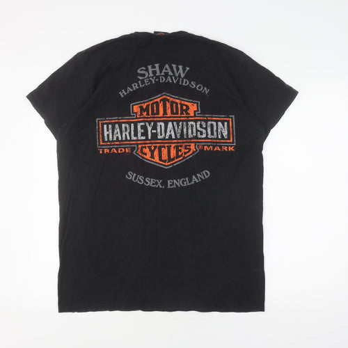Harley-Davidson Men's Black Large T-Shirt Classic Biker Style