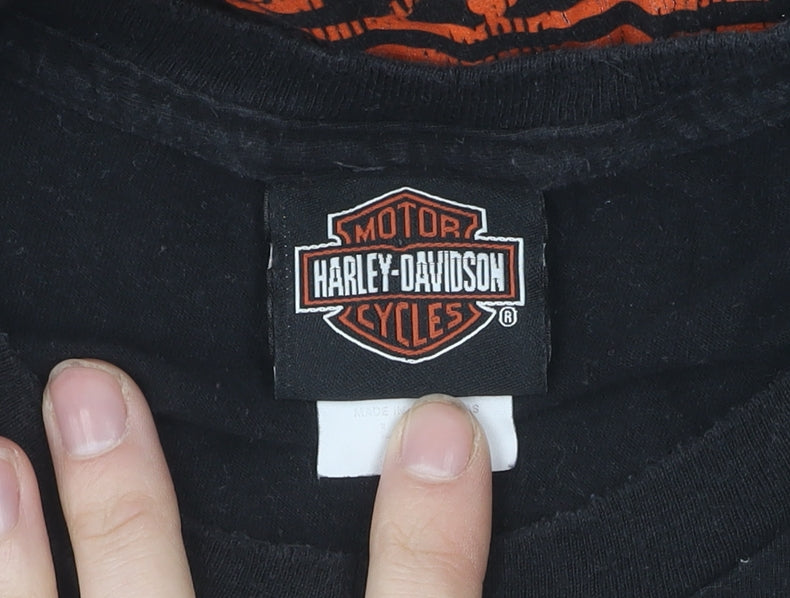 Harley-Davidson Men's Black Large T-Shirt Classic Biker Style