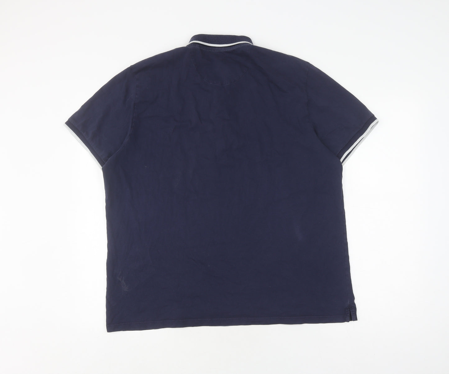 Red Herring Men's XL Blue Colourblock Slim Polo