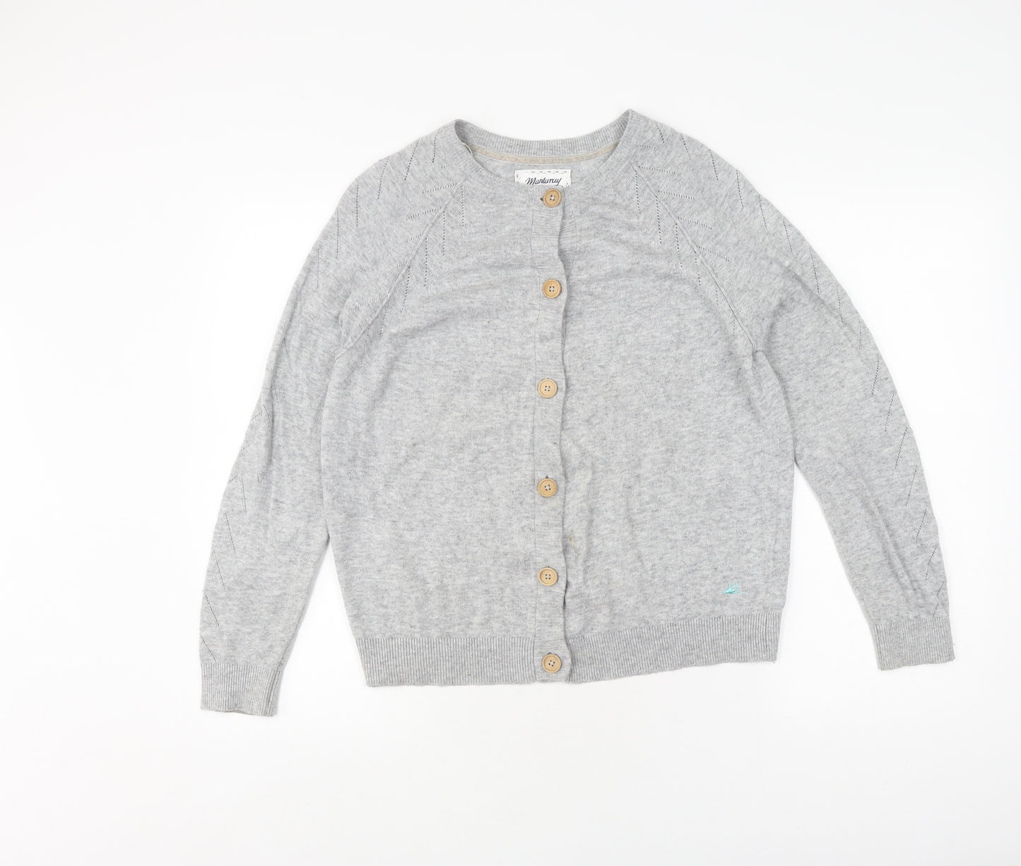 Mantaray Women's Grey Cardigan Knit Jumper Size 14