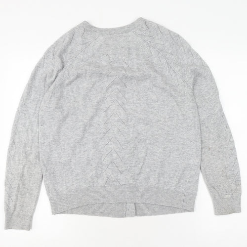 Mantaray Women's Grey Cardigan Knit Jumper Size 14