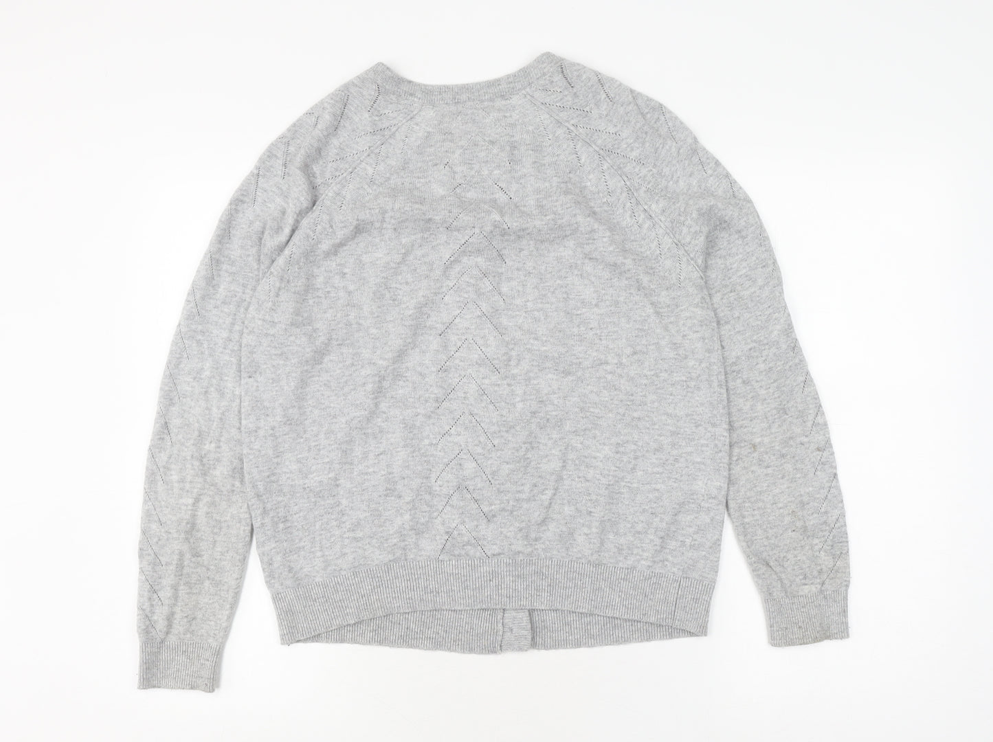 Mantaray Women's Grey Cardigan Knit Jumper Size 14