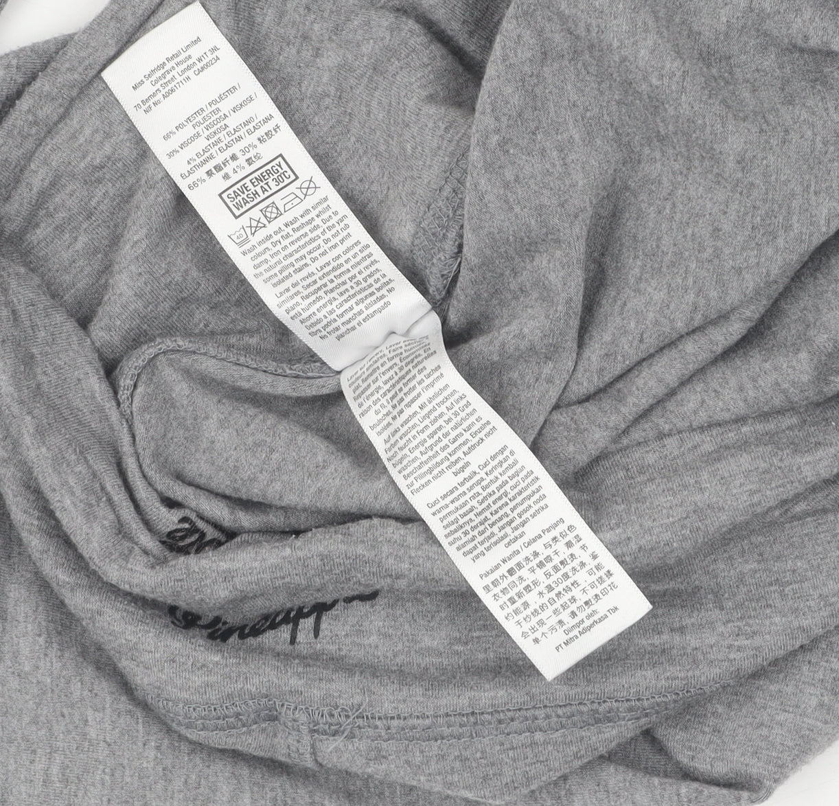 Miss Selfridge Grey Pineapple Leggings, Women, Size 10