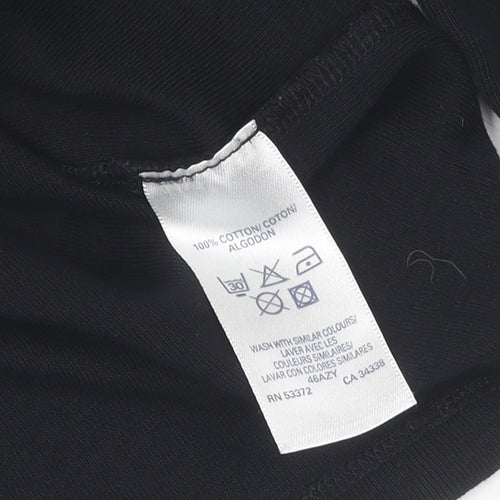 French Connection Black Long Sleeve V-Neck T-Shirt M