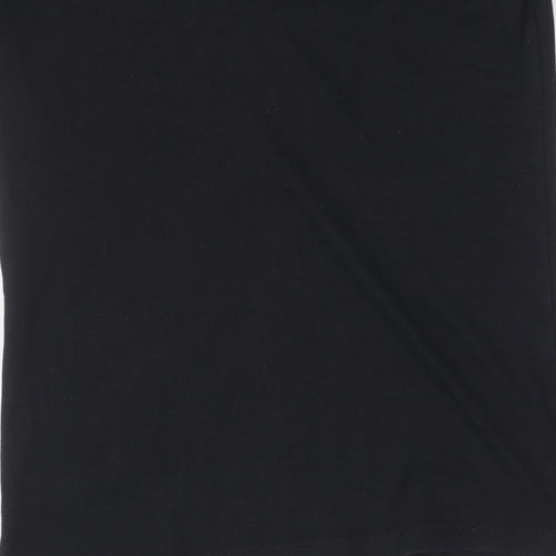 French Connection Black Long Sleeve V-Neck T-Shirt M