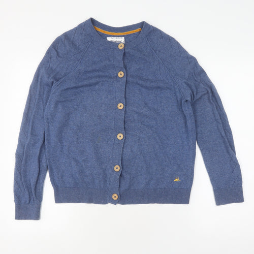 Mantaray Women's Blue Cardigan Size 14 Crew Neck