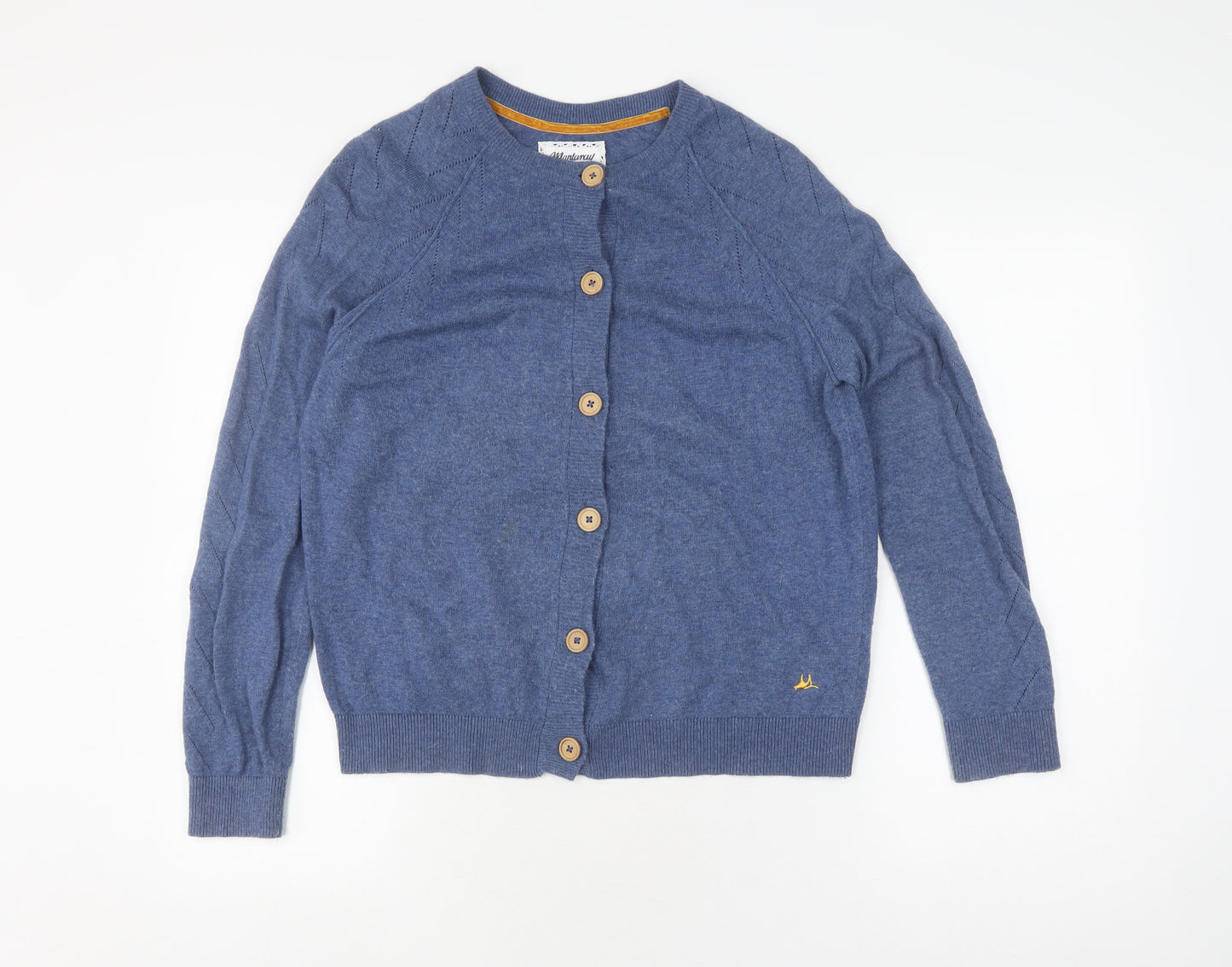 Mantaray Women's Blue Cardigan Size 14 Crew Neck