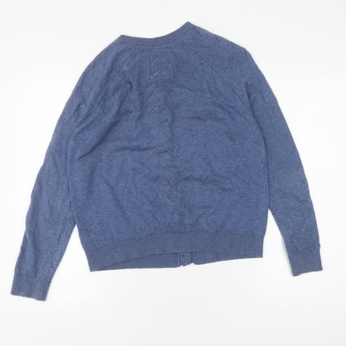 Mantaray Women's Blue Cardigan Size 14 Crew Neck