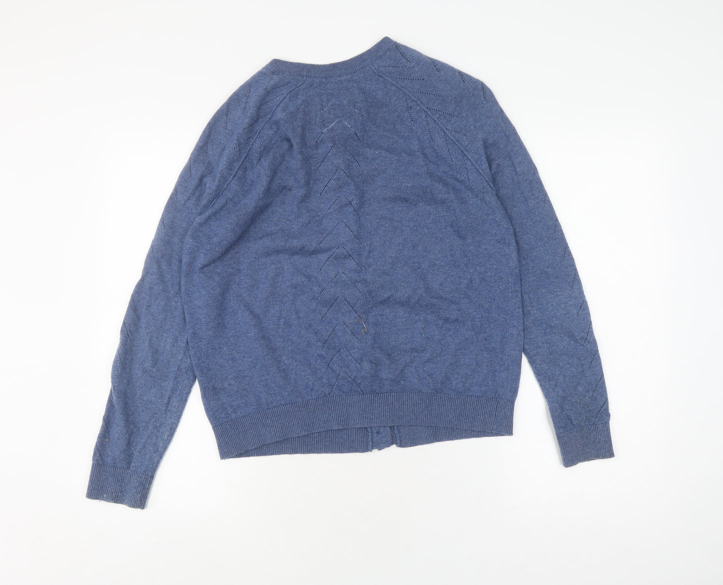 Mantaray Women's Blue Cardigan Size 14 Crew Neck